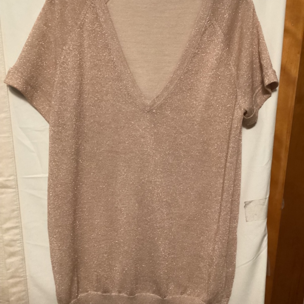 EQUIPMENT FEMME Gold rose metallic blouse Sz L - Picture 9 of 9